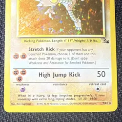 Pokemon TCG Hitmonlee - 7/62 Fossil Holo LP+ - Image 3