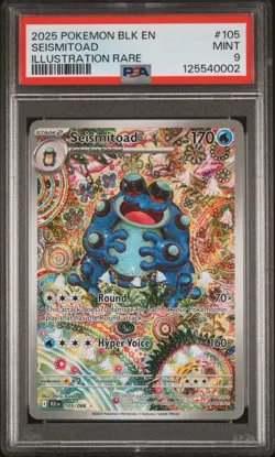 2025 POKEMON BLK EN-BLACK BOLT ILLUSTRATION RARE #105 SEISMITOAD PSA 9 - Image 1