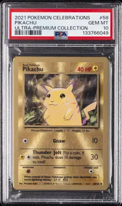 2021 POKEMON CELEBRATIONS ULTRA-PREM COLL #58 PIKACHU PSA 10 - Image 1