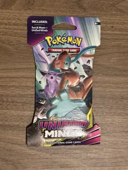 1x Sealed Pokemon Unified Minds Sleeved Booster Pack Espeon & Deoxys Art Blister - Image 1