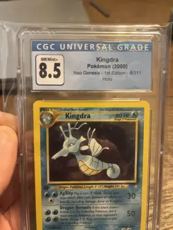 CGC 8.5 2000 Pokemon Kingdra 8/111 Neo Genesis - 1st Edition Holo with swirl - Image 3