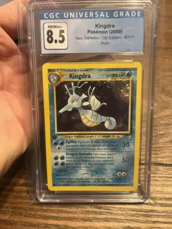 CGC 8.5 2000 Pokemon Kingdra 8/111 Neo Genesis - 1st Edition Holo with swirl - Image 5