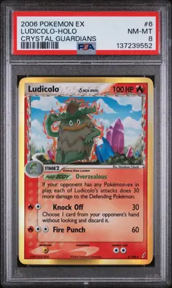 Pokemon Ludicolo Delta Species #6/100 EX Crystal Guardians Holo Rare HP PSA 8 - Image 1
