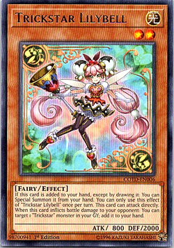 Trickstar Lilybell COTD-EN006 Yu-Gi-Oh! Card Light Play 1st Edition - Image 1