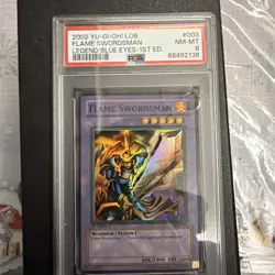 Flame Swordsman 1st Edition (Wavy) LOB-003 PSA 8 Yu-Gi-Oh! - Image 1