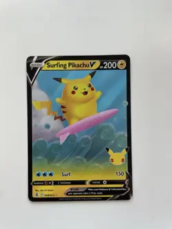Pokemon Pikachu TCG Surfing v Celebrations Holo Ultra Rare Card 008/025 NM - Image 1