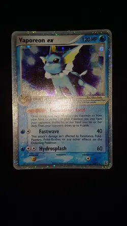 POKEMON VAPOREON EX HOLO EX DELTA SPECIES 110/113 ENG EXC NO SHINING CHARIZARD - Image 1