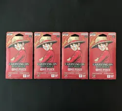 Lot of (4) One Piece OP-13 Carrying On His Will Sleeved Booster Packs IN HAND - Image 1