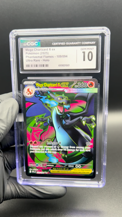 Pokemon Mega Charizard X Ex 109/094 Me02: Phantasmal Flames Holo CGC Gem Mint 10 - Image 2