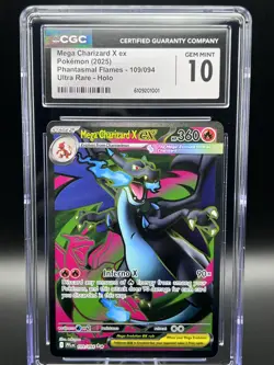 Pokemon Mega Charizard X Ex 109/094 Me02: Phantasmal Flames Holo CGC Gem Mint 10 - Image 3