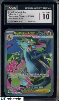 2025 Pokemon Phantasmal Flames #109/094 Mega Charizard Ex CGC 10 GEM MIINT - Image 1