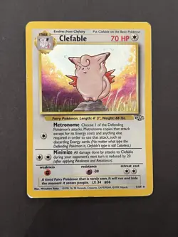 Pokemon TCG Clefable 01/64 Jungle Holo Rare English Card Stage 1 70 HP - Image 1