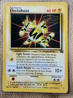 Pokemon TCG Electabuzz #2 Black Star Promo Card First Movie Edition - Image 1