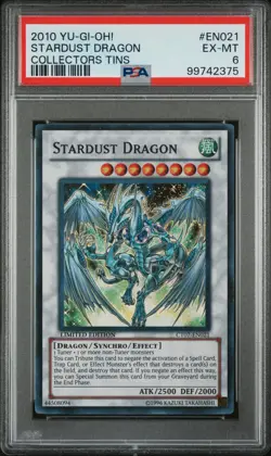 2010 YU-GI-OH! COLLECTORS TINS #EN021 STARDUST DRAGON COLLECTORS TINS PSA 6 - Image 1