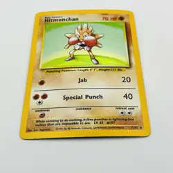 Hitmonchan Base Set 7/102 Holo Unlimited Holo Rare Pokemon TCG LP - Image 4