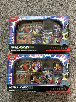 Pokemon TCG Mega Lucario ex Premium Figure Collection Box Lot Factory Sealed X2 - Image 1