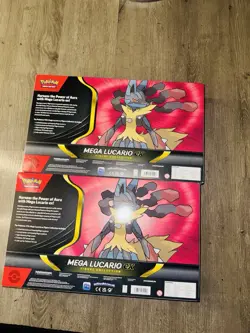Pokemon TCG Mega Lucario ex Premium Figure Collection Box Factory Sealed X2 - Image 2