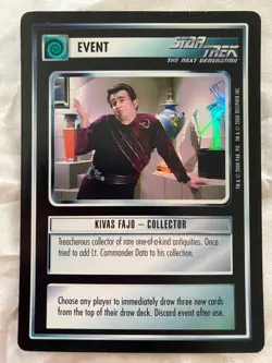 Star Trek CCG 1E Tournament KIVAS FAJO - COLLECTOR FOIL Card NEVER PLAYED - Image 1
