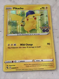 Pikachu Pre-release 028/078 Pokemon GO Holo Promo Sealed NM Pokemon Card TCG - Image 1