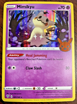 Pokemon TCG - Mimikyu 81/189 Trick or Trade Darkness Ablaze Holo Rare 2020 - NM - Image 1