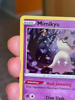 POKEMON MIMIKYU #081/189 DARKNESS ABLAZE RARE COSMOS HOLO WITH HD SWIRL NM CARD - Image 4