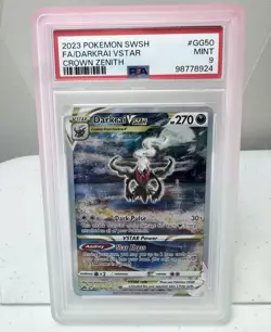 Pokemon Darkrai VSTAR #GG50 2023 Sword and Shield Crown Zenith Full Art PSA 9 - Image 1