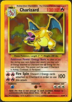 Pokemon TCG Charizard Base Set 4/102 Holo Unlimited Holo Rare - Image 1