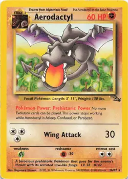Pokemon - Aerodactyl (16) #16/62 - Fossil Unlimited - Image 1