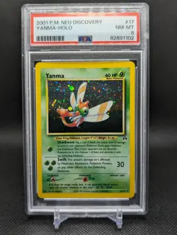 Pokemon TCG - Yanma 17/75 Holo Rare Neo Discovery WOTC - PSA 8 NM/M - Image 2