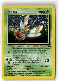 Yanma ⭐ 17/75 Holo Rare Neo Discovery 2001 Pokemon NM - Image 1