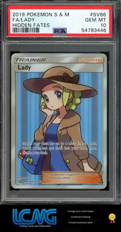 Pokemon TCG Card PSA 10 Hidden Fates Shiny Vault #SV86/SV94 Lady Holo - Image 1