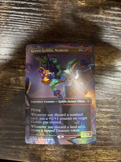 Green Goblin, Nemesis (Borderless) - Mtg - Spider-Man Magic The Gathering Foil - Image 1
