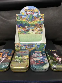 Pokemon Various Small Tins With Store Display Box - Image 2