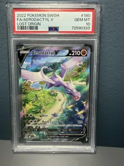 PSA 10 Aerodactyl V 180/196 Pokemon Card Lost Origin Alt Art SIR Gem Mint - Image 1