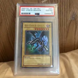 2003 Yu-Gi-Oh! Red-Eyes B. Dragon SDJ-001 Ultra Rare PSA 10 Gem Mint - Image 1