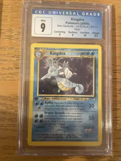 Pokemon Kingdra Neo Genesis 1st Edition Holo Rare #8 CGC 9 Mint with sub grades - Image 1
