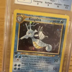 Pokemon Kingdra Neo Genesis 1st Edition Holo Rare #8 CGC 9 Mint with sub grades - Image 3
