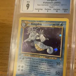 Pokemon Kingdra Neo Genesis 1st Edition Holo Rare #8 CGC 9 Mint with sub grades - Image 4