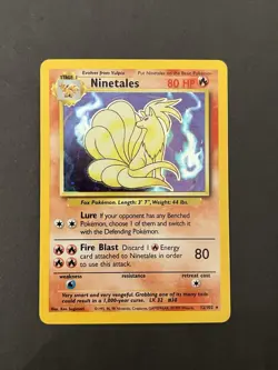 Pokemon TCG Ninetales 12/102 Base Set Holo Rare English Card Stage 1 80 HP - Image 1