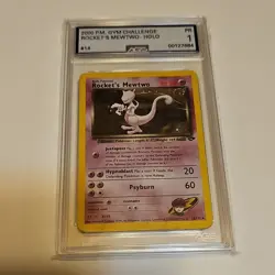 Pokemon Rocket's Mewtwo Holo Rare Unlimited 14/132 Gym Challenge AGS 1 2000 - Image 1
