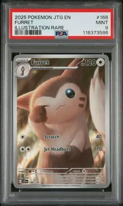 Furret 168/159 PSA 9 Mint 2025 Pokemon Journey Together Illustration Rare - Image 1