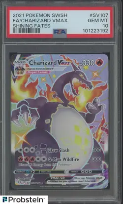 2021 Pokemon SWSH Shining Fates #SV107 FA Charizard VMAX PSA 10 GEM MINT - Image 1