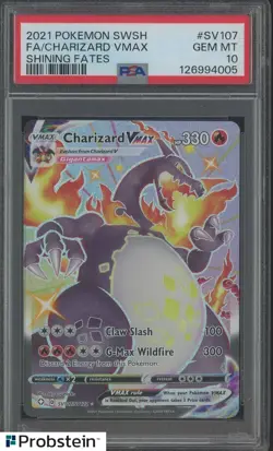 2021 Pokemon SWSH Shining Fates #SV107 FA Charizard VMAX PSA 10 GEM MINT - Image 1