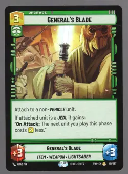 Star Wars Unlimited TotR Card TWI121 General's Blade - Image 1