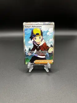 Pokemon TCG Trainer Ethan's Adventure Holo Card 221/182 Ultra Rare - Image 1