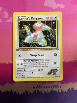 Pokemon Card Sabrina's Porygon Gym Challenge 1st Edition Common 98/132 Near Mint - Image 1