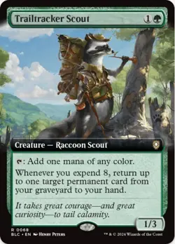 1 x Trailtracker Scout - Extended Art - Bloomburrow Commander - LP - MTG - EOF - Image 1