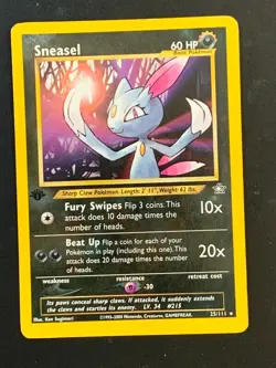 Sneasel 25/111 1st Edition Neo Genesis Non Holo Rare Pokemon Card Vintage WOTC - Image 1