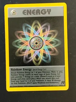 Rainbow Energy 80/82 set Non Holo Rare Vintage WOTC Pokemon card - Image 1