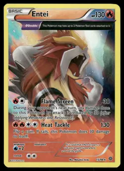 Pokemon Cards Entei 15/98 Ancient Origins Holo Rare LP - Image 1
